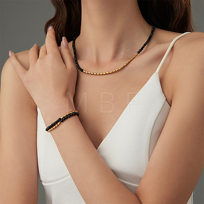 Stainless Steel Bead Necklaces CH0426-3-1