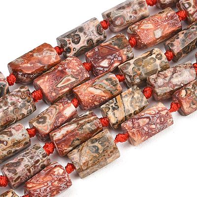 Natural Red Leopard Skin Jasper Beads Strands G-A314-A05-01-1