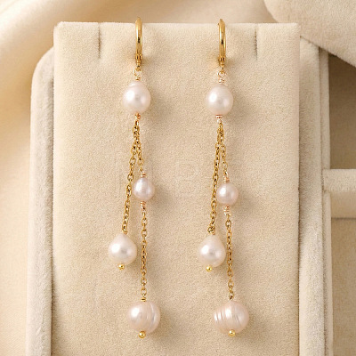 Nuggets 304 Stainless Steel Tassel Hoop Earrings XA0550-1