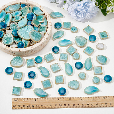500G 4 Styles Handmade Porcelain Cabochons DIY-SP0007-70-1