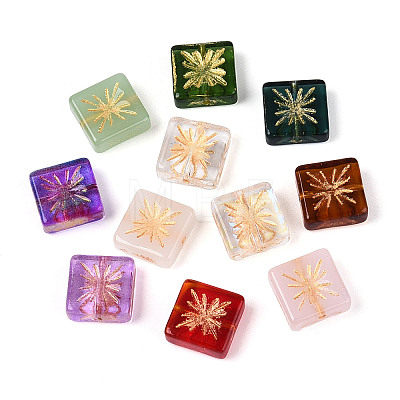 Baking Paint Transparent Glass Beads DGLA-N018-13-1