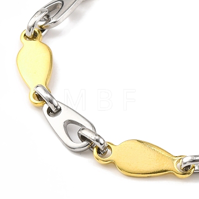 201 Stainless Steel Teardrop Links Chain Necklace NJEW-F22-39R-GP-1