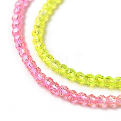 Transparent Gradient Color Glass Beads Strands GLAA-H021-01A-20-1