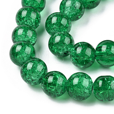 Spray Painted Crackle Glass Beads Strands X-CCG-Q001-8mm-17-01-1