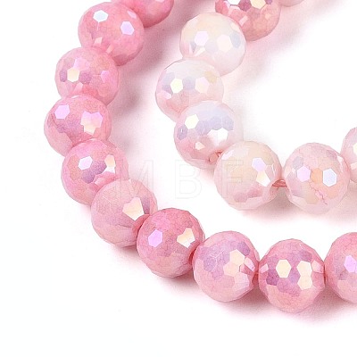 Anti-Tarnish Electroplate Glass Beads Strands GLAA-N056-6mm-04-1