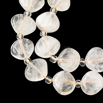 Natural Lemon Quartz(Heated) Carved Beads Strands G-H339-A06-01-1