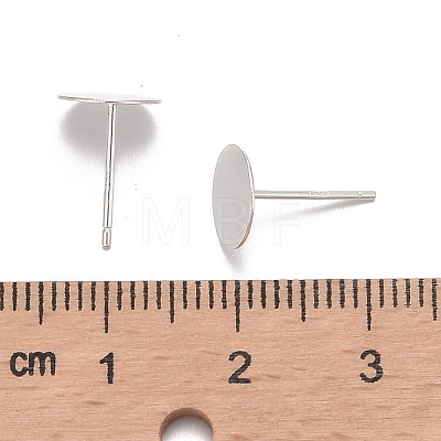925 Sterling Silver Flat Pad  Stud Earring Findings STER-K167-045G-S-1