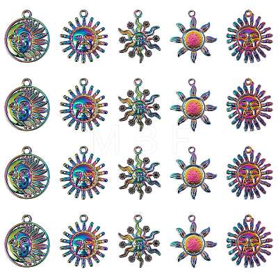 20Pcs 20 Style Rainbow Color Alloy Charm & Pendant JX111A-1