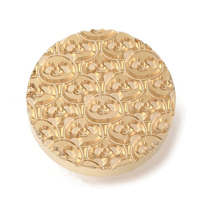 Golden Plated Round Shaped Wax Seal Brass Stamp Head STAM-K001-07G-07-1