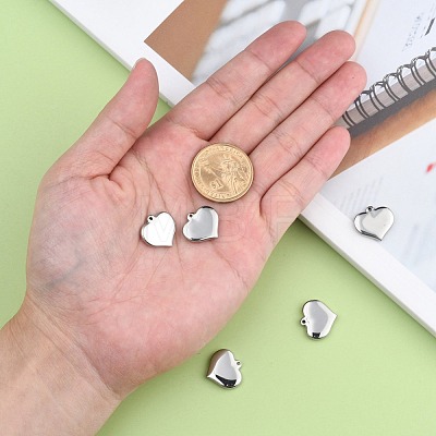 Tarnish Resistant 304 Stainless Steel Stamping Blank Tag Heart Pendants STAS-R063-02-1