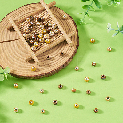 50Pcs 5 Colors Handmade Porcelain Beads PORC-TADJ0001-06B-1