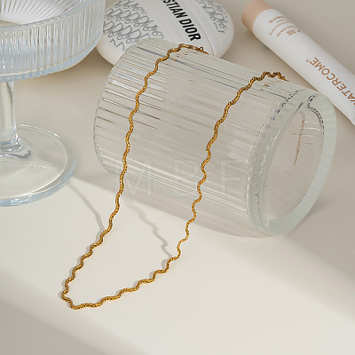 Stainless Steel Wavy Snake Chain Necklaces for Women LS-MB0752-1-1