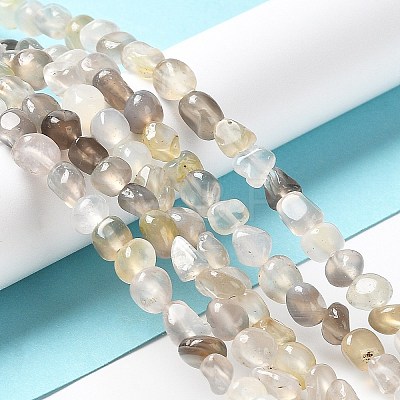 Natural Grey Agate Beads Strands G-F465-29-01-1