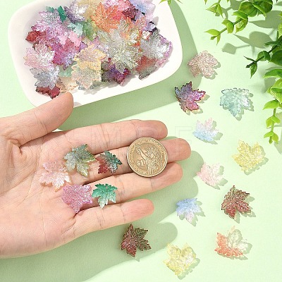 140Pcs 14 Colors Two Tone Transparency Glass Pendant GLAA-YW0005-77-1