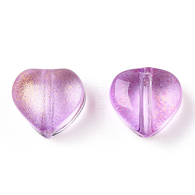 Transparent Spray Painted Glass Beads GLAA-R211-02-B06-1