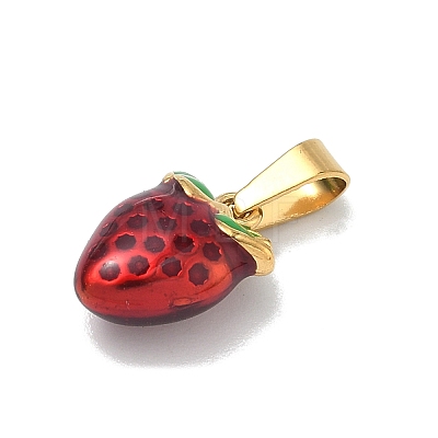 304 Stainless Steel Enamel Fruit Vegetable Charms STAS-F336-02J-G-1