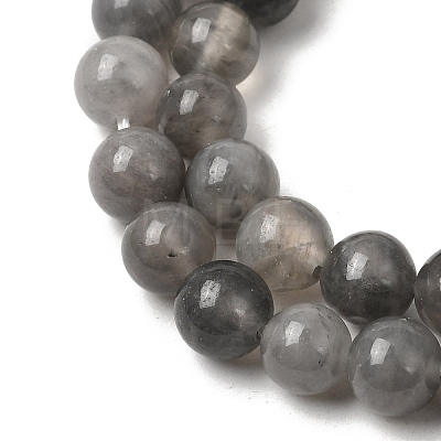 Natural Gemstone Cloudy Quartz Faceted Round Bead Strands G-O021-8mm-03B-1