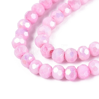 Anti-Tarnish Electroplate Glass Beads Strands EGLA-ZX010-4mm-02-1
