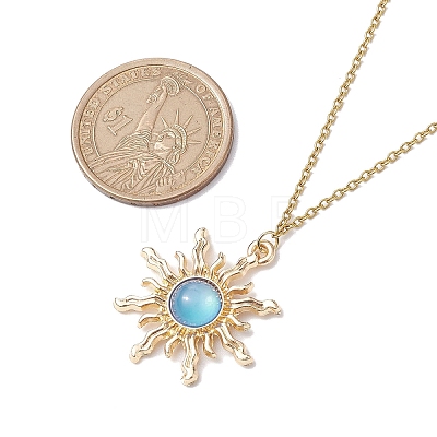 Alloy Resin Sun Pendant Necklaces NJEW-JN04816-1