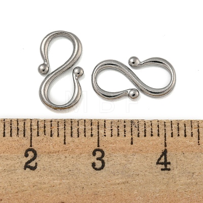 Non-Tarnish 304 Stainless Steel S-Hook Clasps STAS-U007-20B-P-1