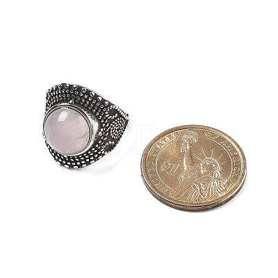 Natural Rose Quartz Adjustable Rings RJEW-I108-03AS-15-1