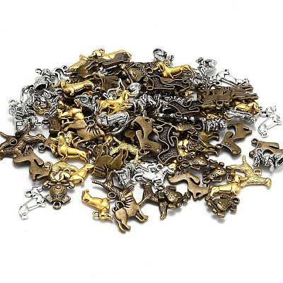 Tibetan Style Alloy Puppy Pendants TIBEP-MSMC021-28-1