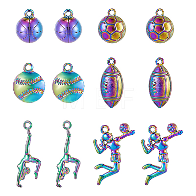 12Pcs 6 Style Plated Alloy Pendants FIND-CA0005-71-1