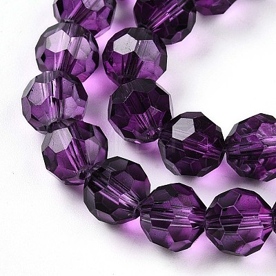 Baking Paint Transparent Glass Beads Strands DGLA-A035-T8mm-A09-1