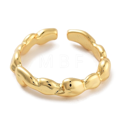 Rack Plating Brass Open Cuff Rings for Women RJEW-Z059-20G-1