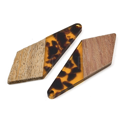 Transparwnt Resin & Walnut Wood Pendants RESI-I354-03C-1
