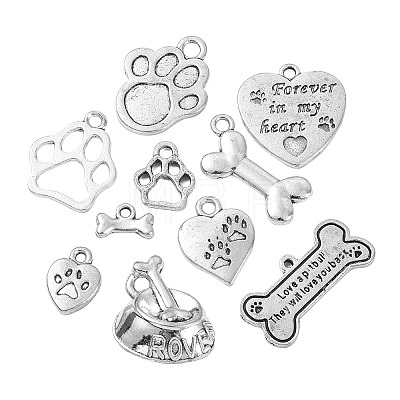 Dog Theme Tibetan Style Alloy Charms TIBEP-CJ0001-01-1