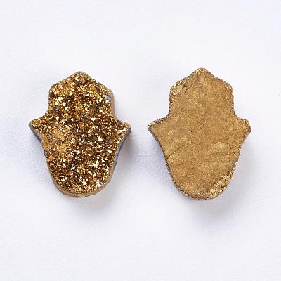 Electroplate Natural Druzy Agate Beads G-E400-01-B07-1
