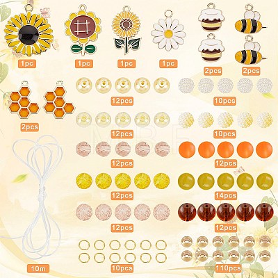 DIY Flower Bee Bracelet Making Kit DIY-SC0021-19-1