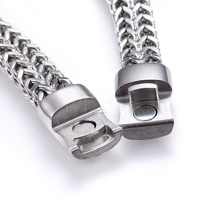 304 Stainless Steel Mesh Bracelets BJEW-L631-33P-1