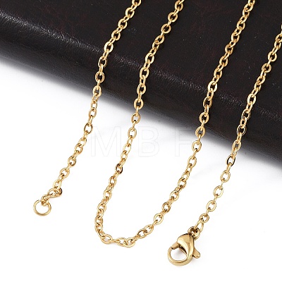 Ion Plating(IP) 304 Stainless Steel Cable Chain Necklaces NJEW-K090-01G-1