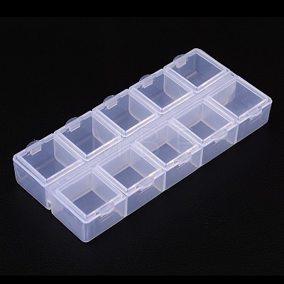 Cuboid Plastic Bead Containers X-CON-N007-02-1