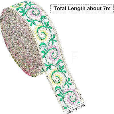 Polyester Grosgrain Ribbon OCOR-WH0063-25B-1