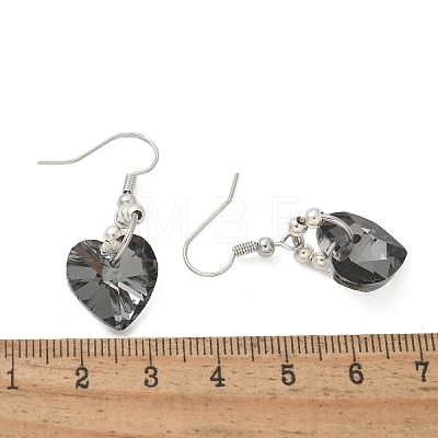 Heart Glass Dangle Earrings EJEW-JE01737-1