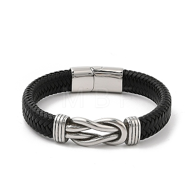 Braided Microfiber Leather Cord Bracelets for Men BJEW-Z081-05P-1