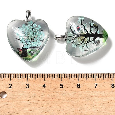 Transparent Glass Pendants GLAA-M048-01B-1