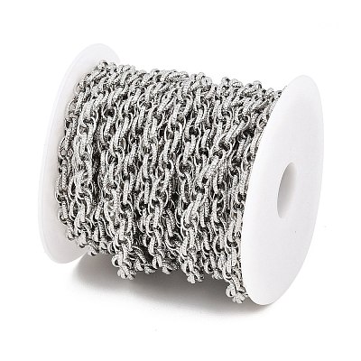 304 Stainless Steel Textured Rope Chains CHS-C022-03P-1