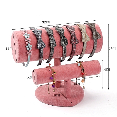 PVC & Velevt & Wood Headband Holders PW-WG48957-06-1