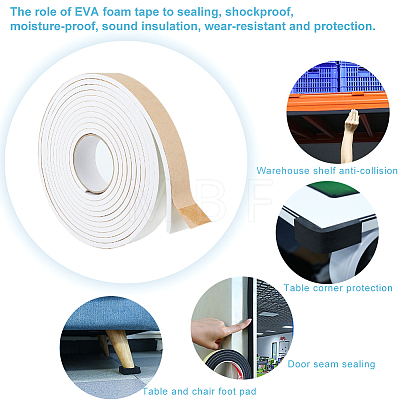 Strong Self Adhesive EVA Foam Tape for Doors and Windows AJEW-WH0347-27A-01-1