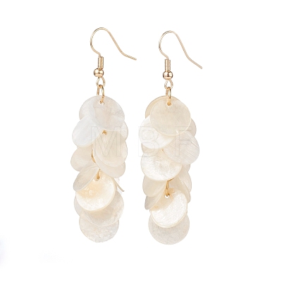 Natural Capiz Shell Cluster Earrings EJEW-JE04472-1