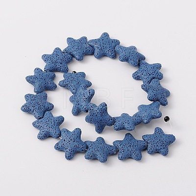 Star Synthetic Lava Rock Beads Strands G-N0099-21-1