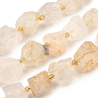 Raw Rough Natural Quartz Crystal Beads Strands G-Z087-B02-1