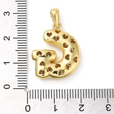 Brass Micro Pave Cubic Zirconia Pendants KK-E061-03G-07-1