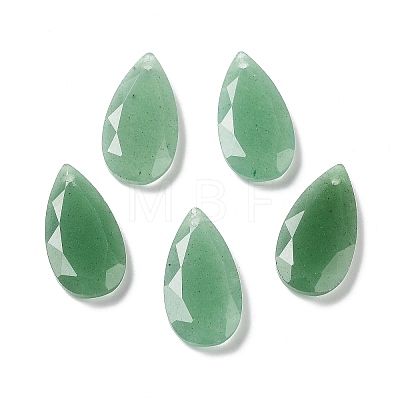 Natural Green Aventurine Faceted Pendants G-D082-01I-1