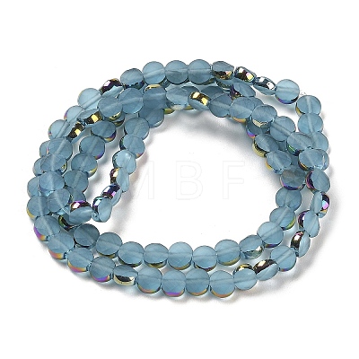 Electroplate Frosted Glass Beads Strands EGLA-Z001-01C-1