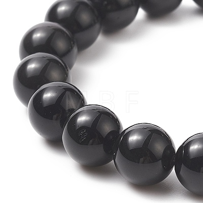 Natural Obsidian Beads Stretch Bracelets BJEW-JB03849-03-1